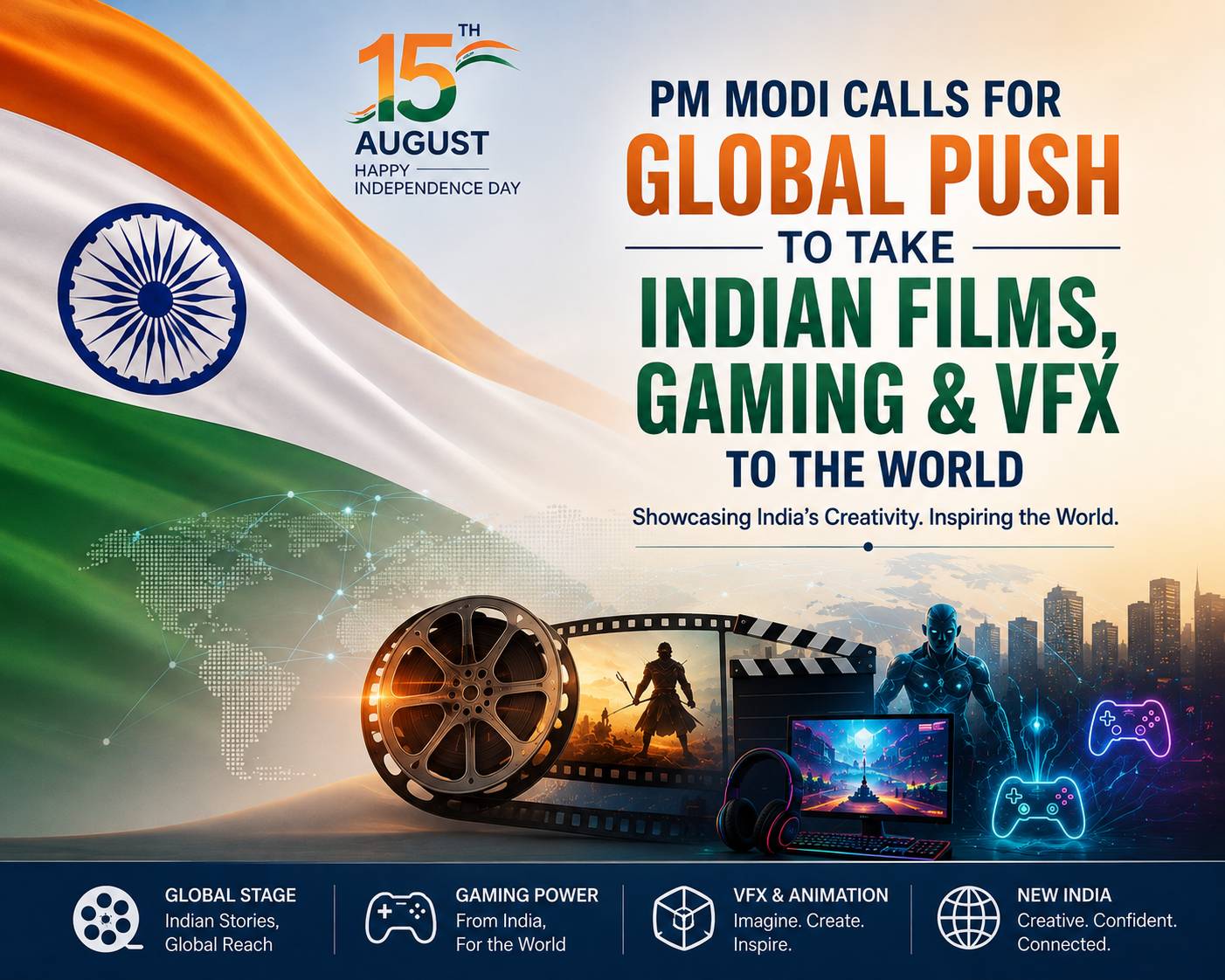 PM Modi Calls for Global Push to Take Indian Films, Gaming & VFX to the World
